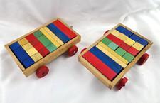 Zwei antike Holz Baukästen